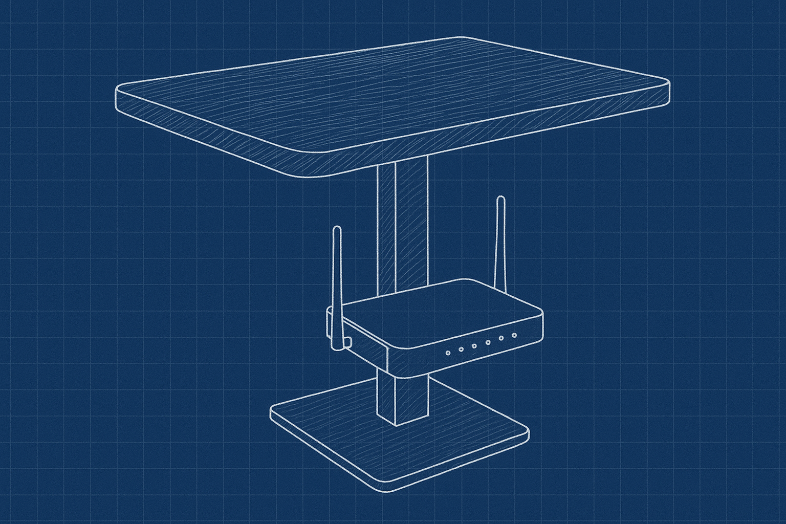 Masa ve Modem Sistemi Teknik Çizimi
